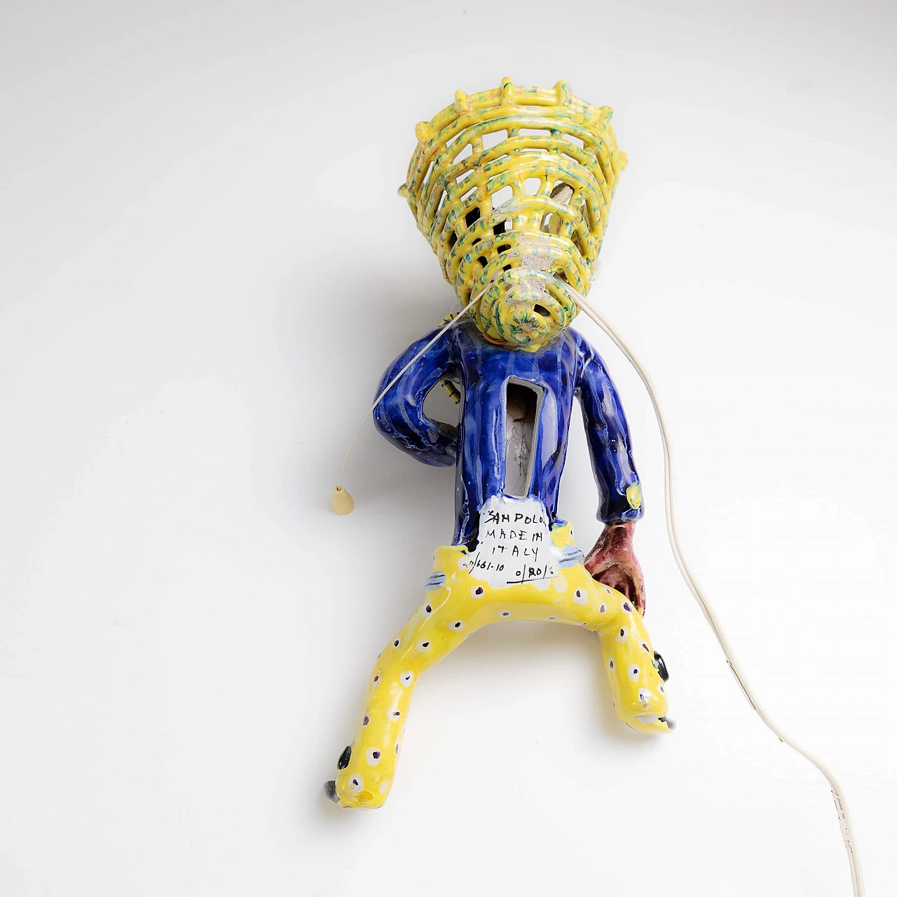 Lampada da muro Arlecchino in ceramica San Polo Italia, anni '80 8