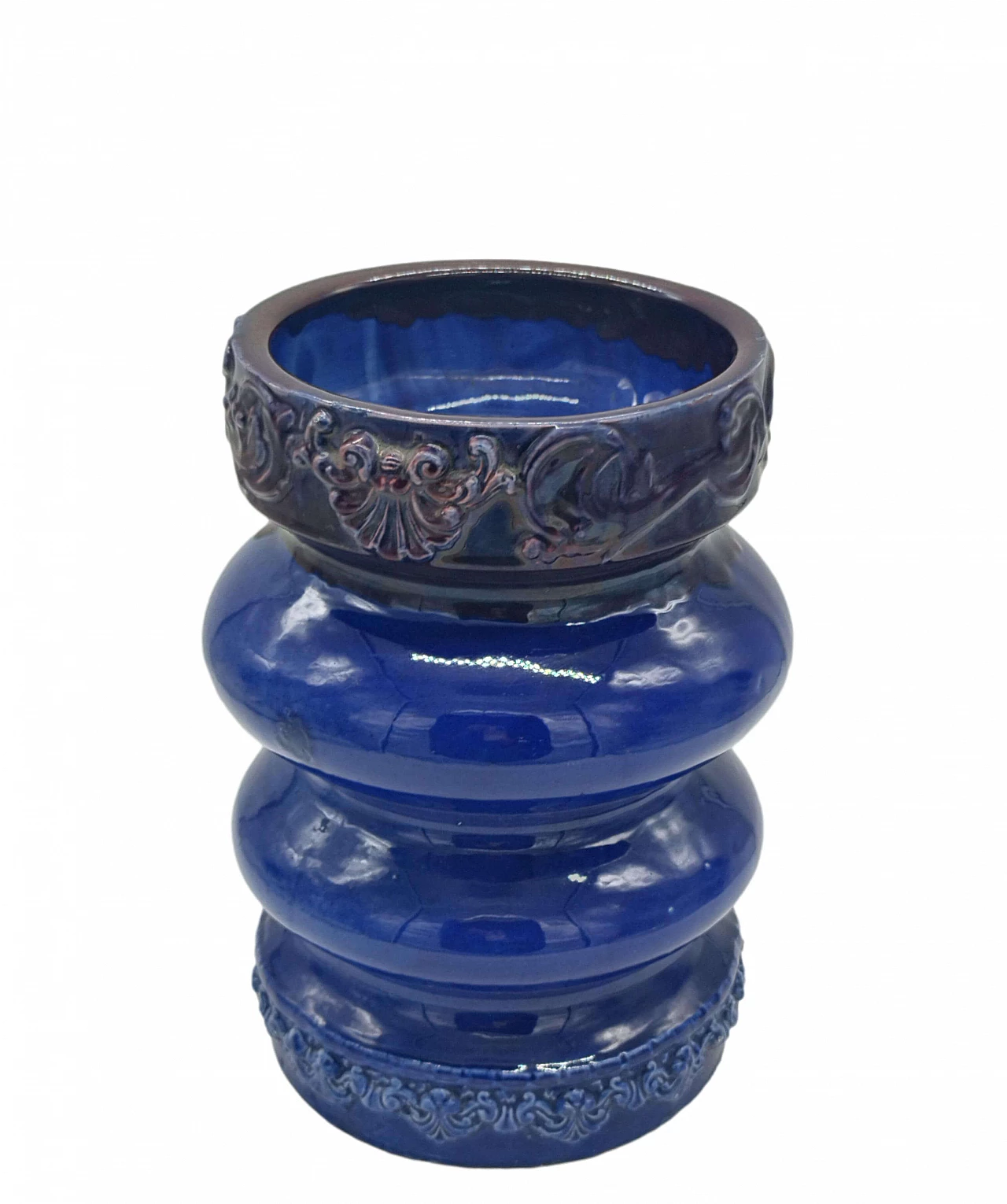 Blue glazed ceramic vase, 1970s 2