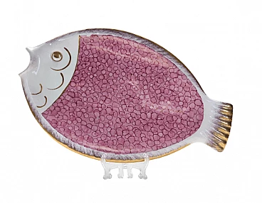 Svuotatasche in ceramica a forma di pesce di Rometti, anni '60