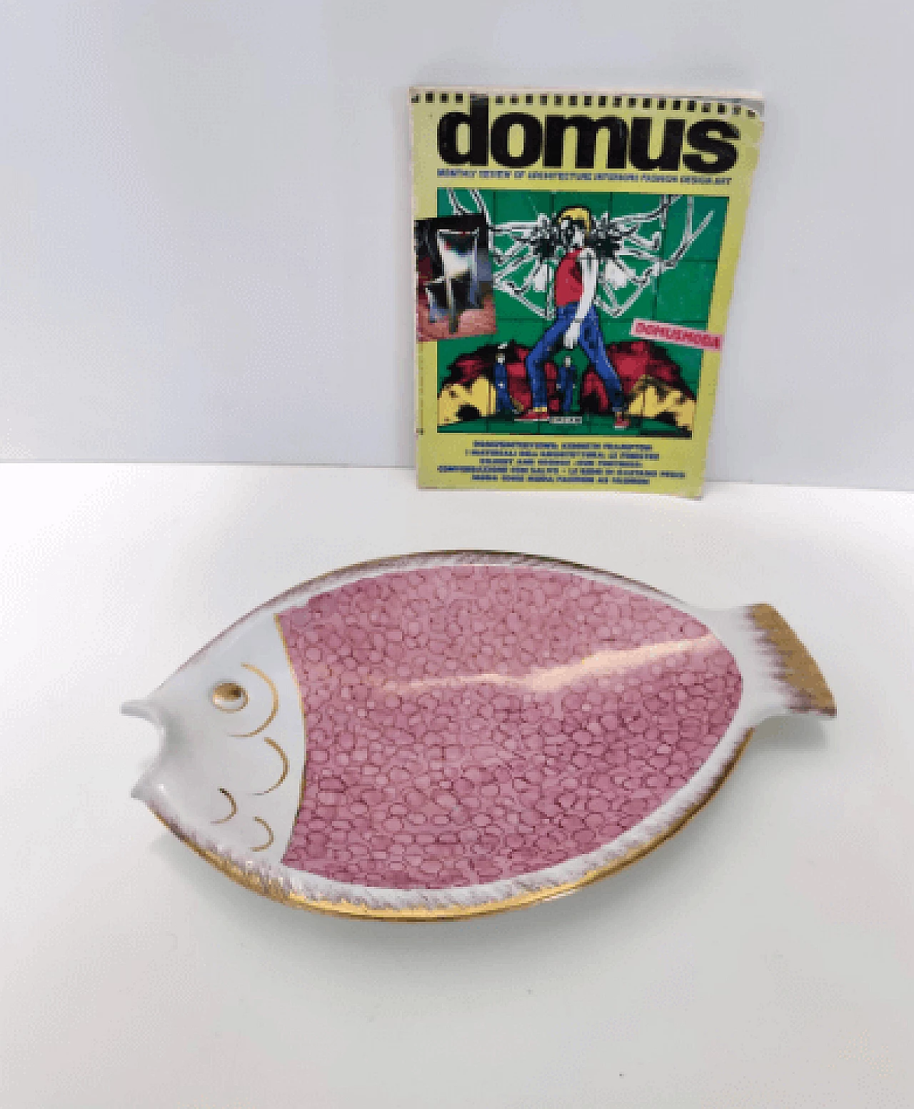 Svuotatasche in ceramica a forma di pesce di Rometti, anni '60 2