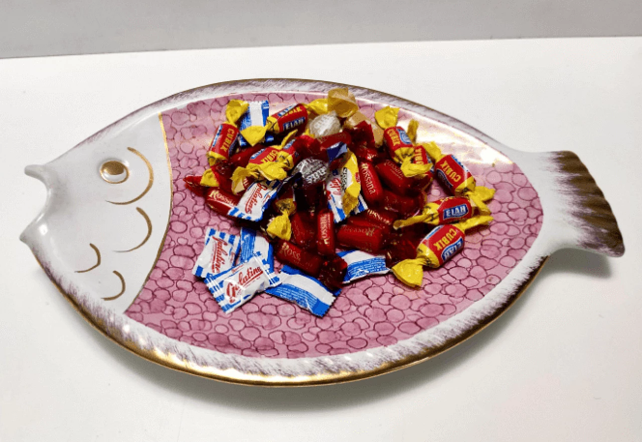 Ceramic fish-shaped valet tray by Rometti, 1960s 3