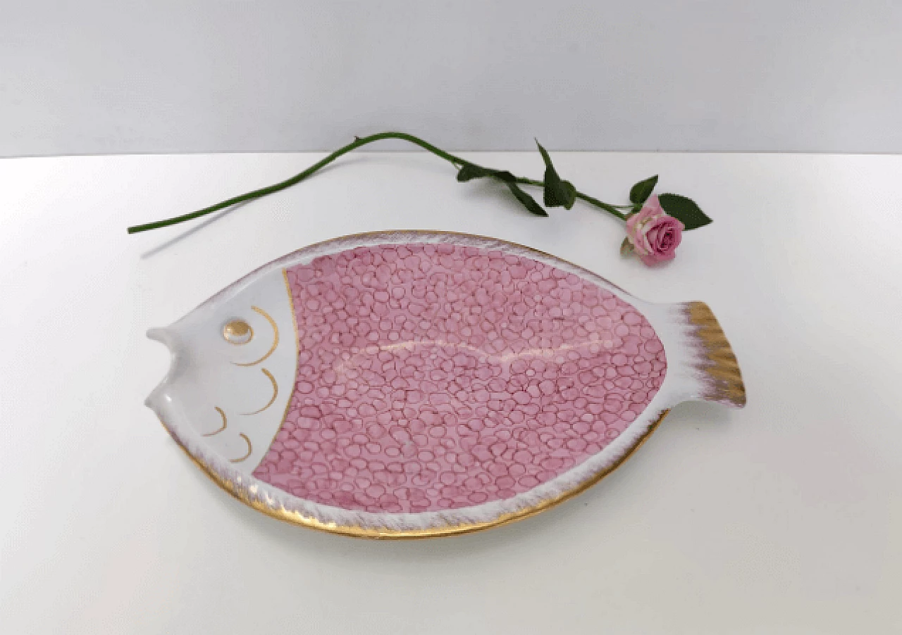 Ceramic fish-shaped valet tray by Rometti, 1960s 4