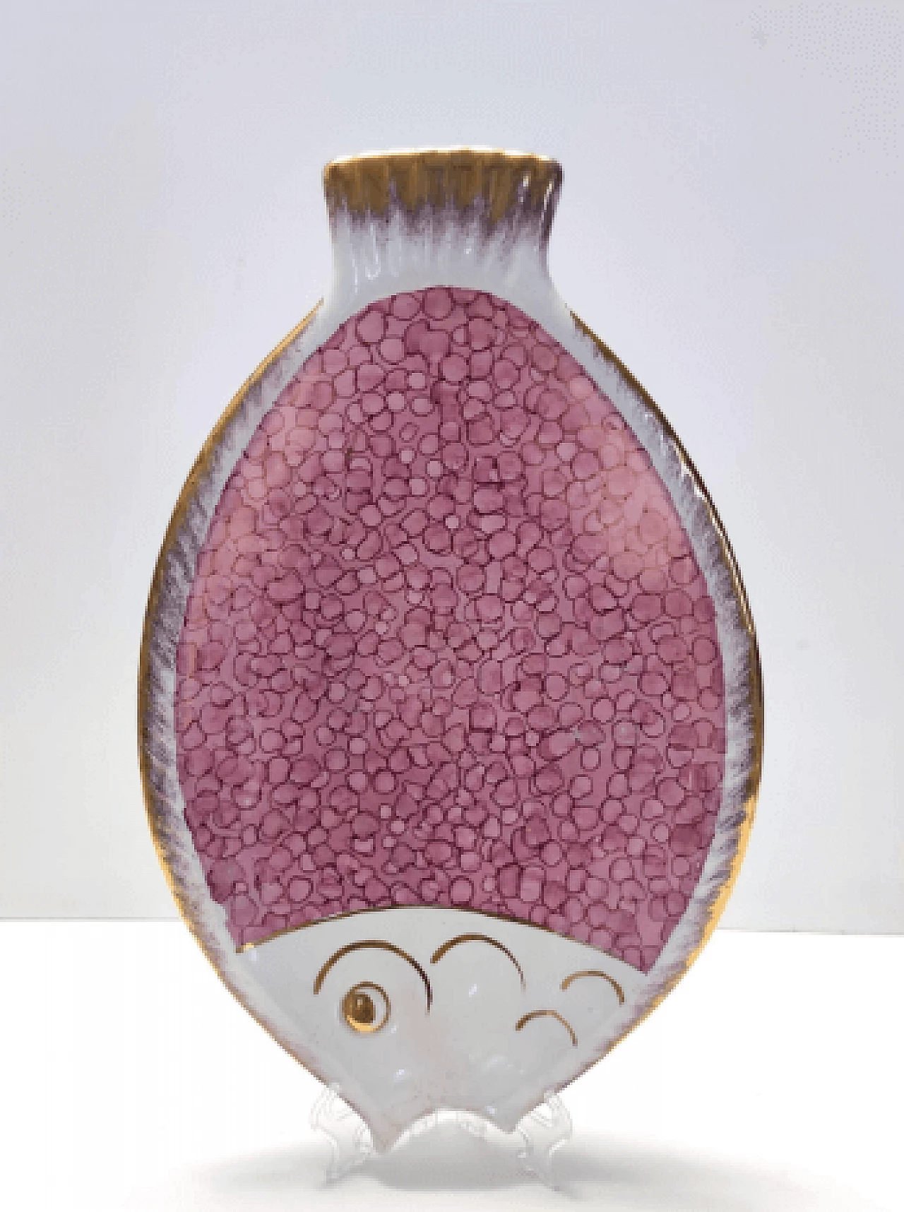 Svuotatasche in ceramica a forma di pesce di Rometti, anni '60 6