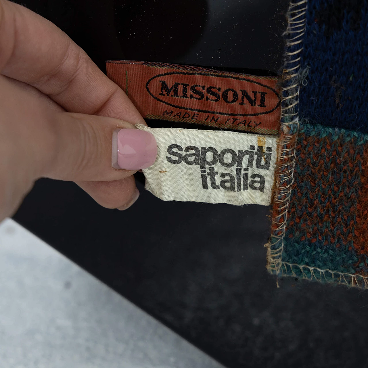 Arazzo in lana di Ottavio Missoni per Missoni e Saporiti, anni '80 7