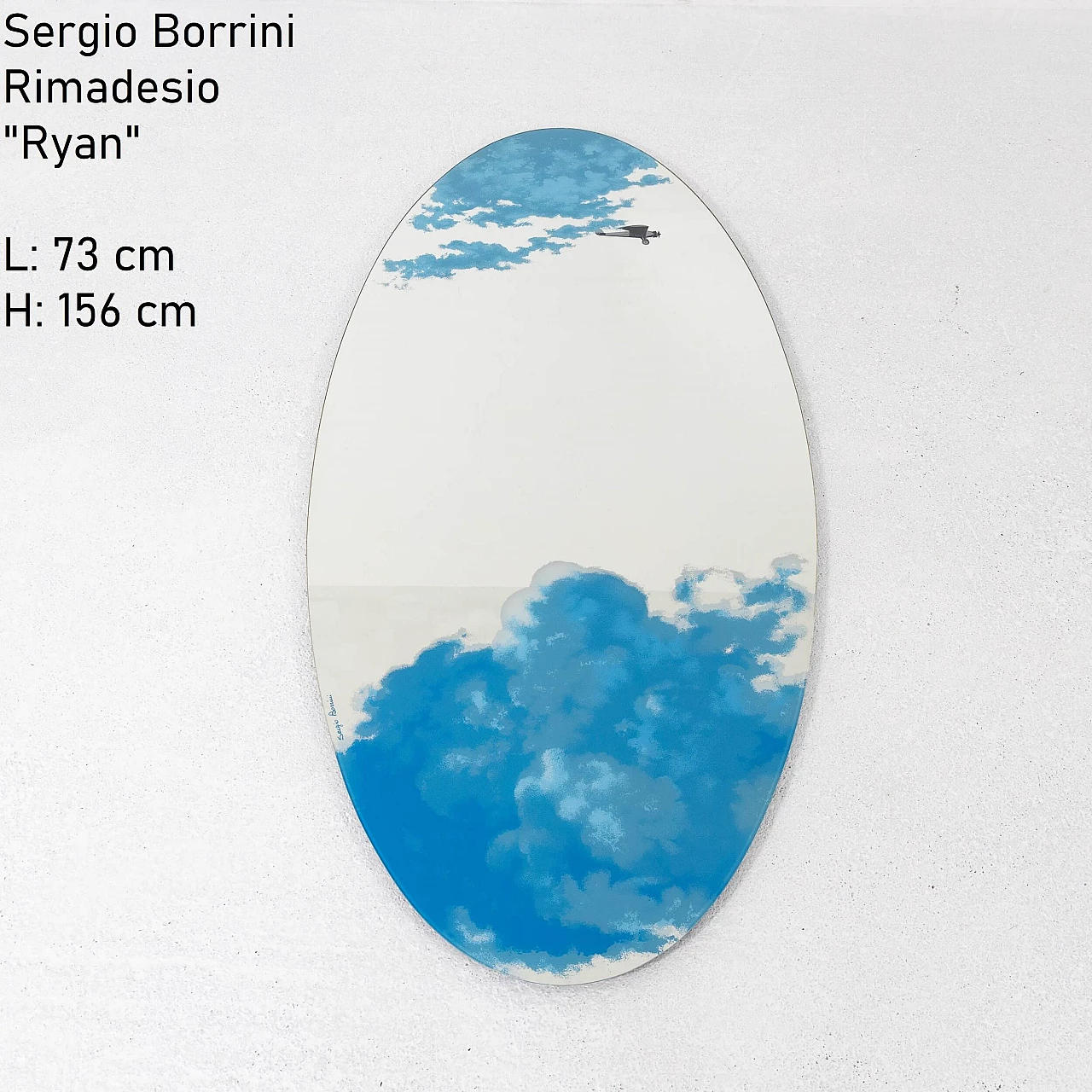 Specchio Ryan di Sergio Borrini per Rimadesio, anni '80 2