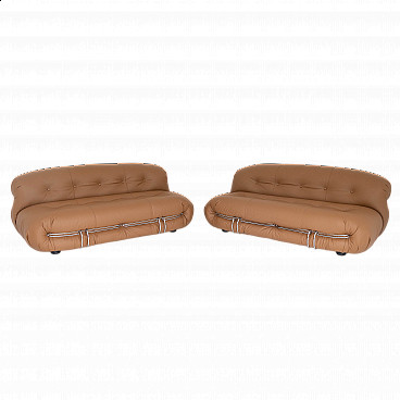 Pair of Soriana sofas by Afra & Tobia Scarpa for Cassina, 1970s