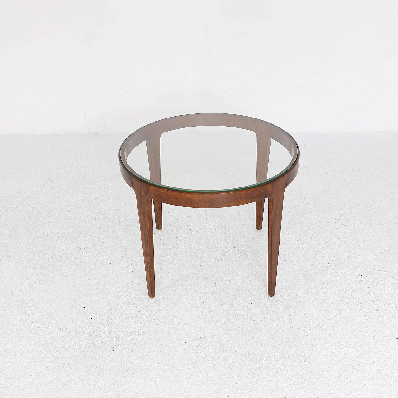 Beech coffee table with glass top, 1950s 1