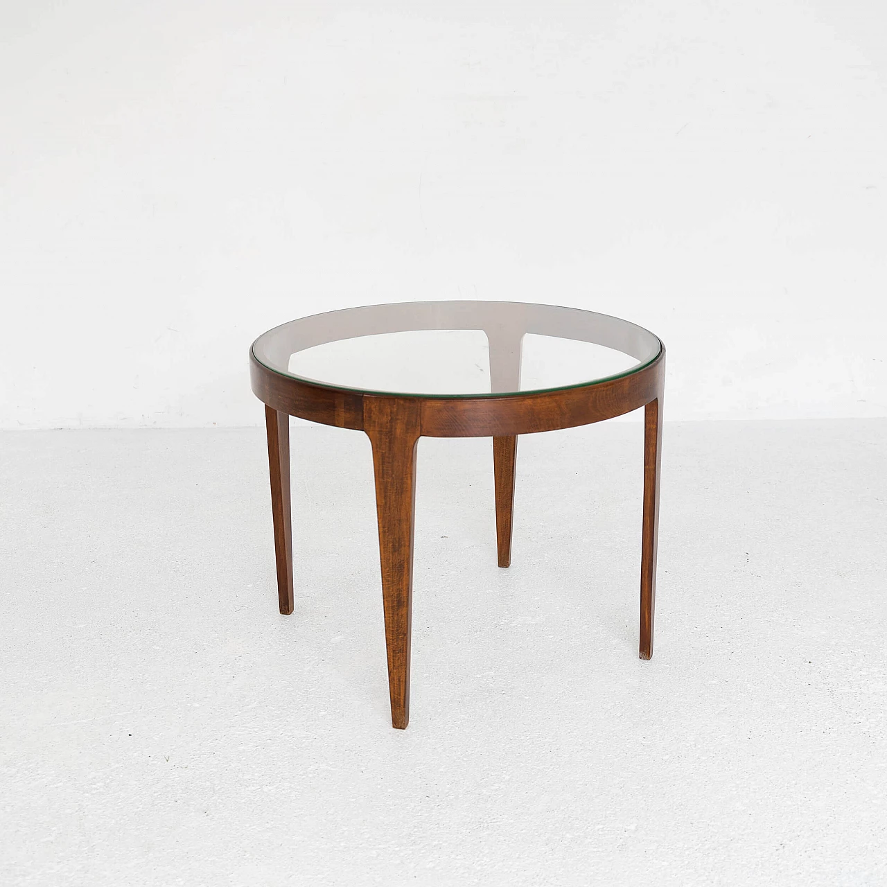 Beech coffee table with glass top, 1950s 3