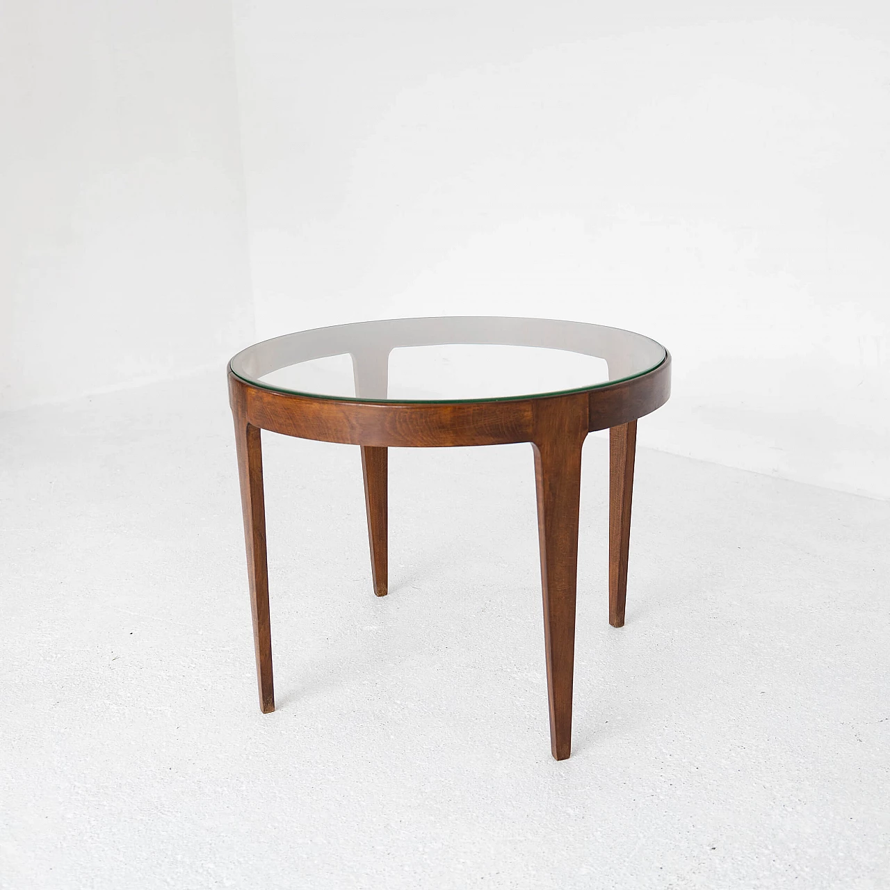 Beech coffee table with glass top, 1950s 7