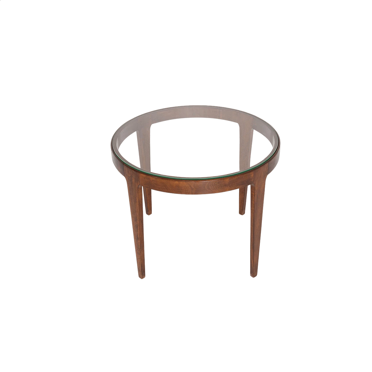 Beech coffee table with glass top, 1950s 8