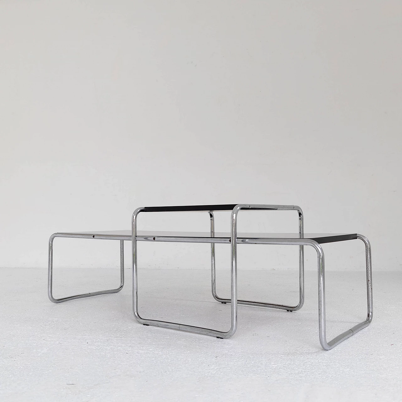 Pair of Laccio Black side tables by Marcel Breuer for Gavina, 1970s 3