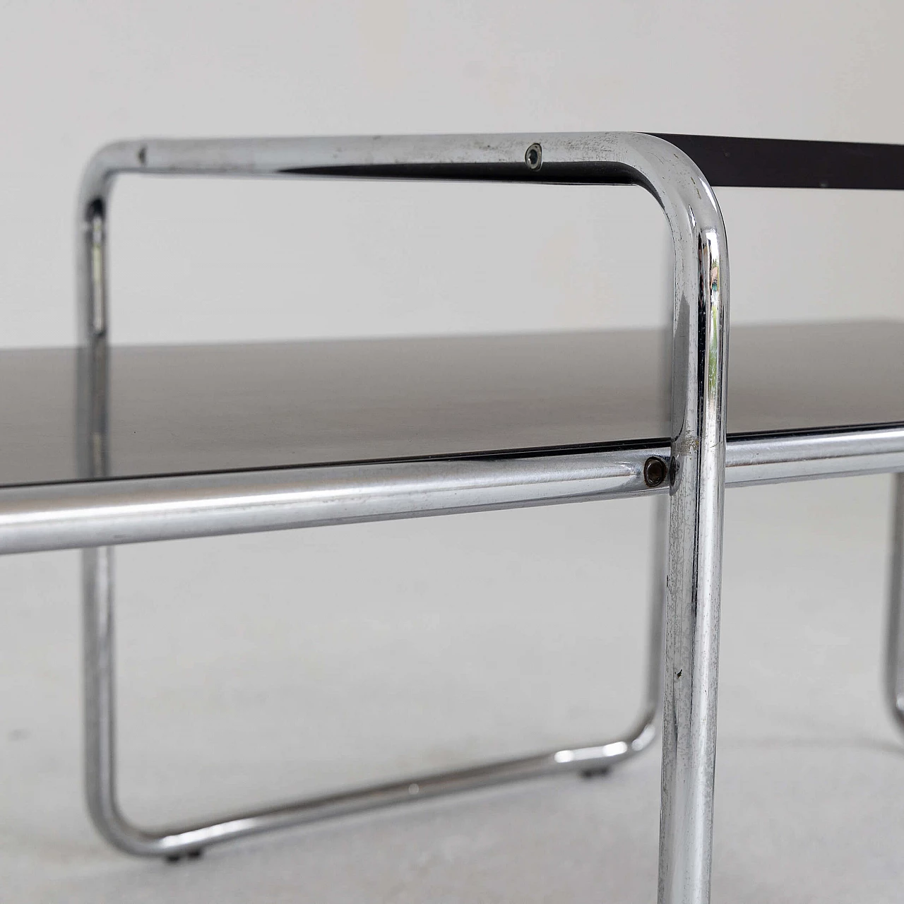 Pair of Laccio Black side tables by Marcel Breuer for Gavina, 1970s 7