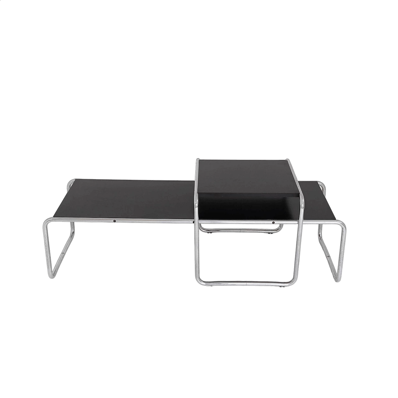 Pair of Laccio Black side tables by Marcel Breuer for Gavina, 1970s 12