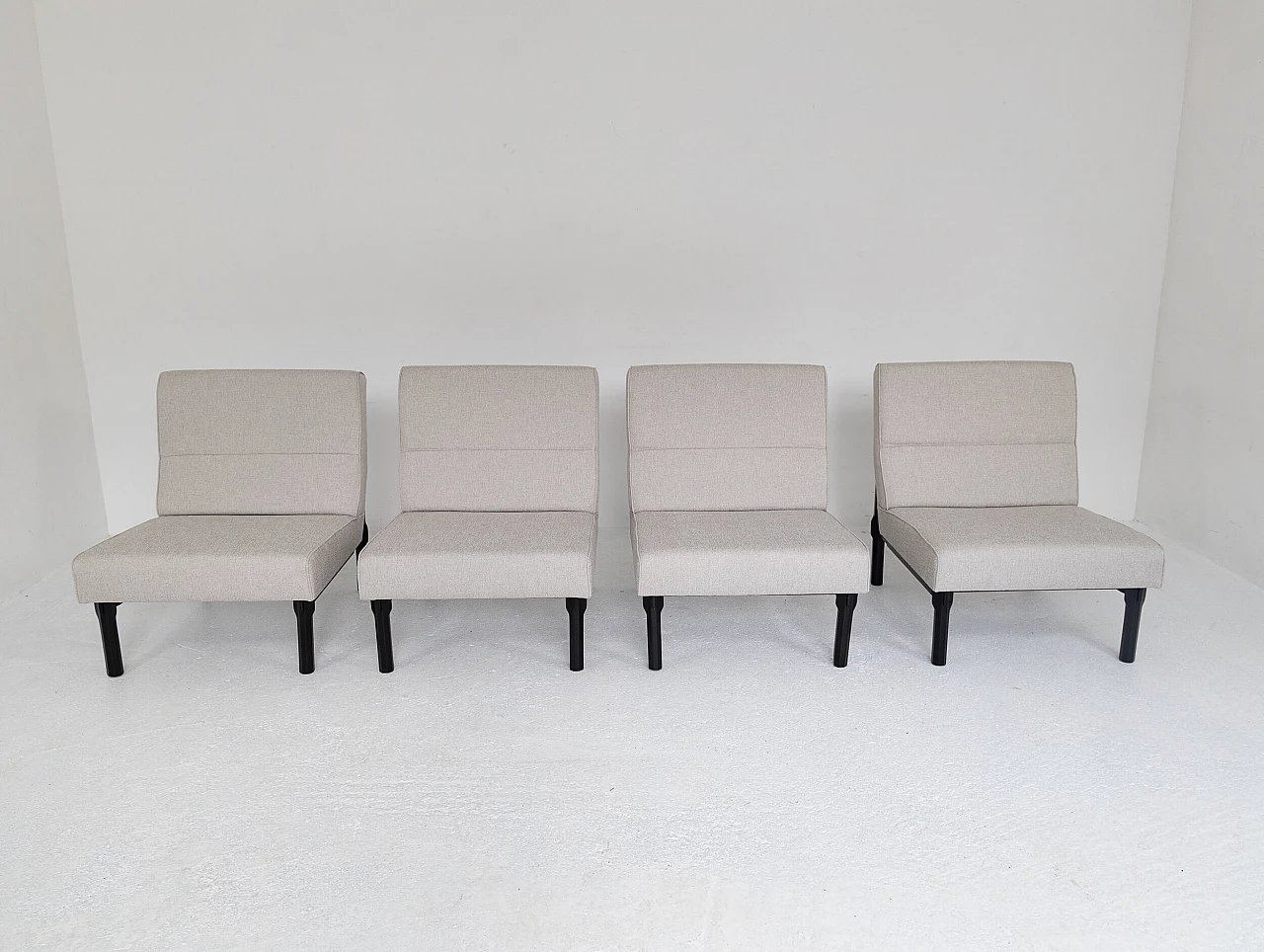4 Lacquered wood 869 armchairs by Ico Parisi for Cassina, 1950s 1