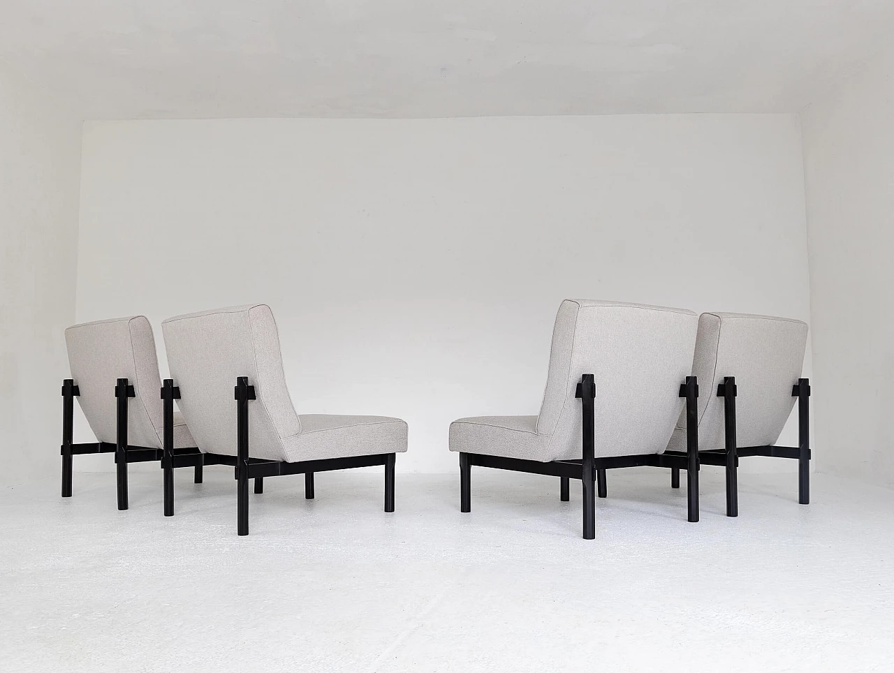 4 Lacquered wood 869 armchairs by Ico Parisi for Cassina, 1950s 5