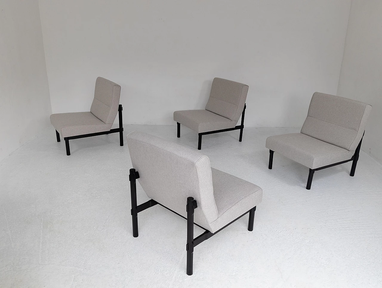 4 Lacquered wood 869 armchairs by Ico Parisi for Cassina, 1950s 7