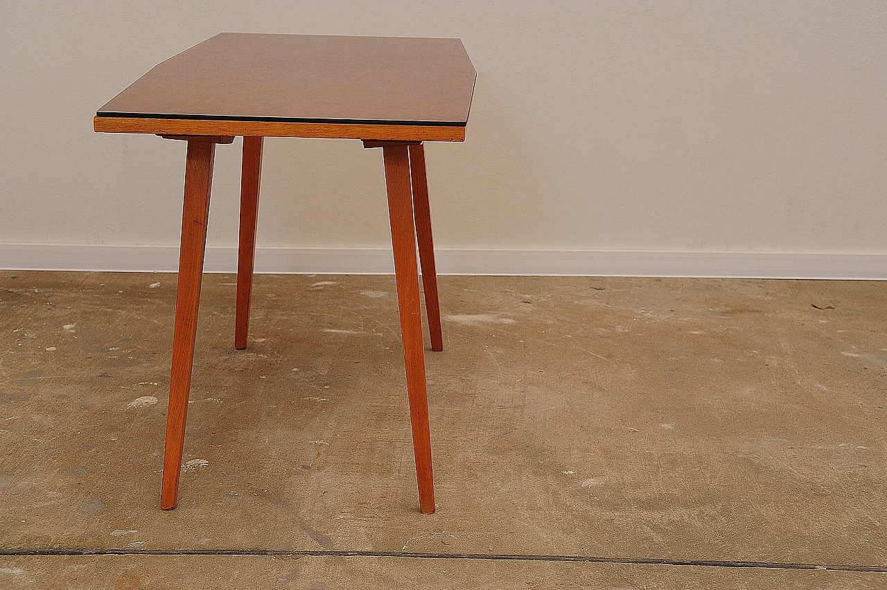 Beech coffee table with glass top by Tatra Nábytok, 1960s 3