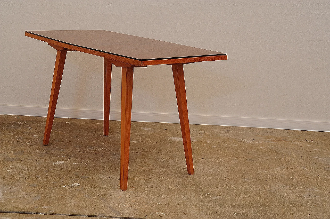 Beech coffee table with glass top by Tatra Nábytok, 1960s 6