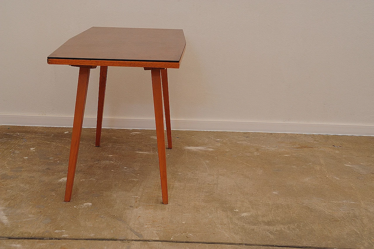 Beech coffee table with glass top by Tatra Nábytok, 1960s 7