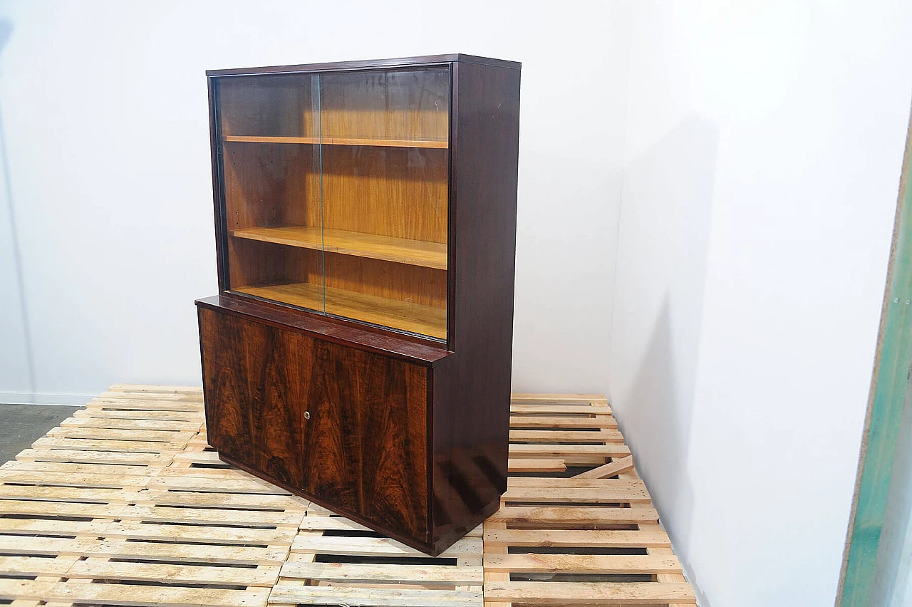 Walnut bookcase with display case by Setona, 1950s 3