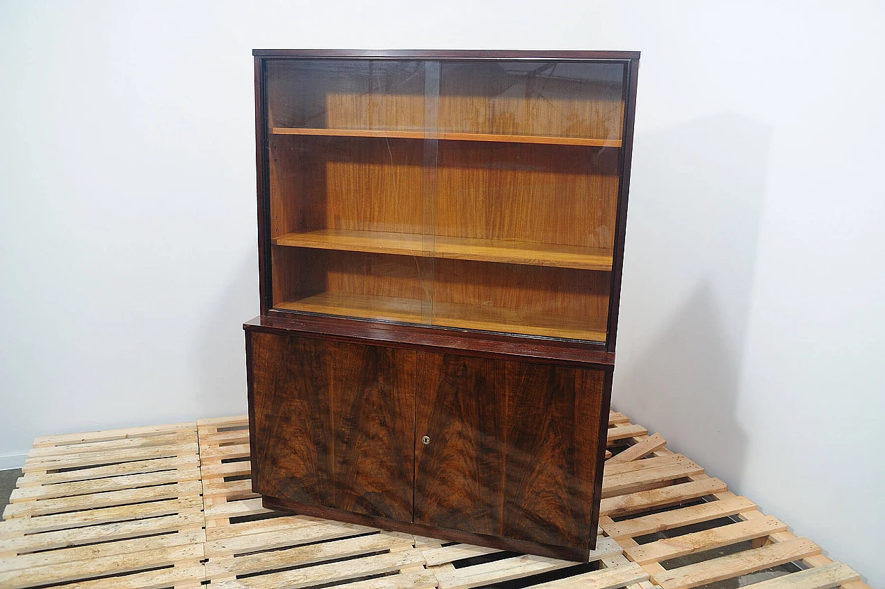Walnut bookcase with display case by Setona, 1950s 14
