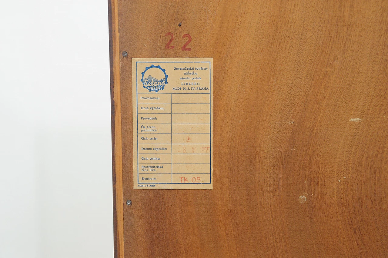 Libreria in noce con vetrina di Setona, anni '50 18