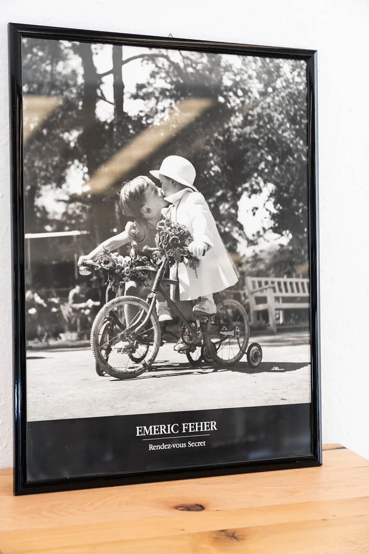 Black and white print of children on tricycle, 2000 1