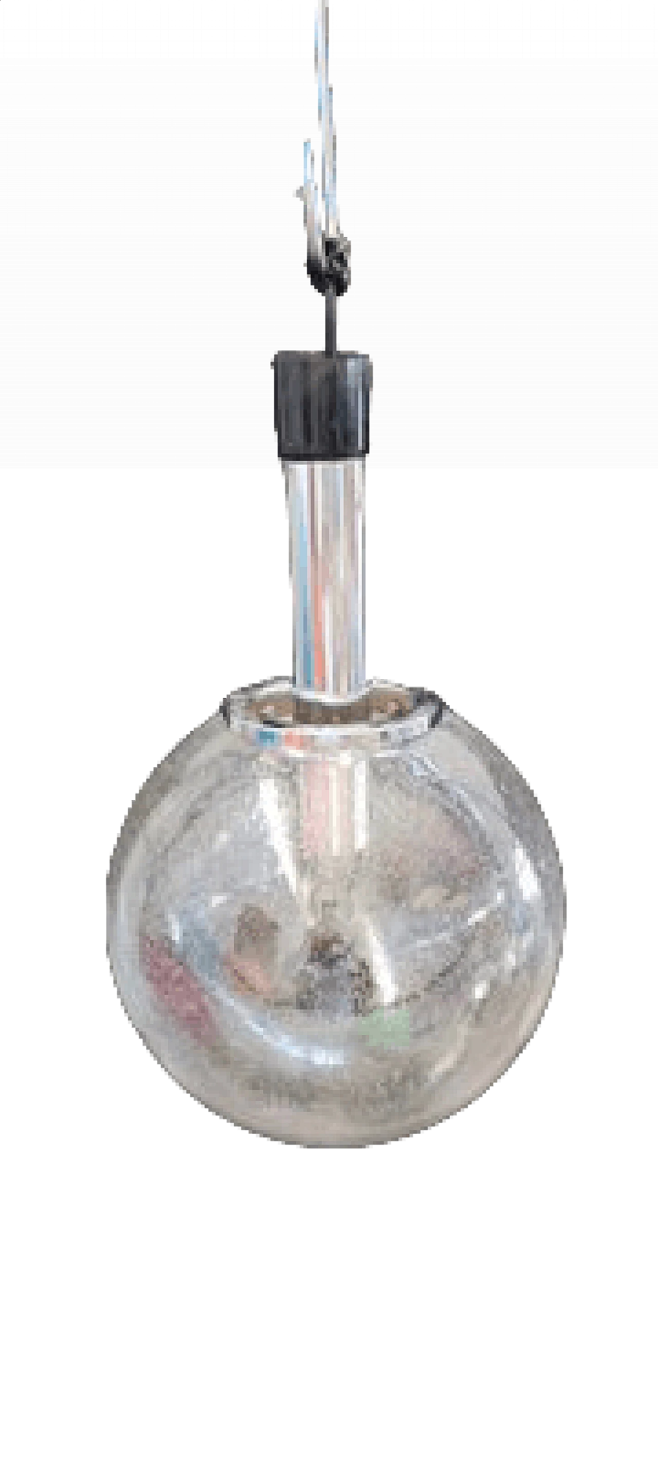 Round glass pendant lamp by Targetti Sankey, 1970s 16