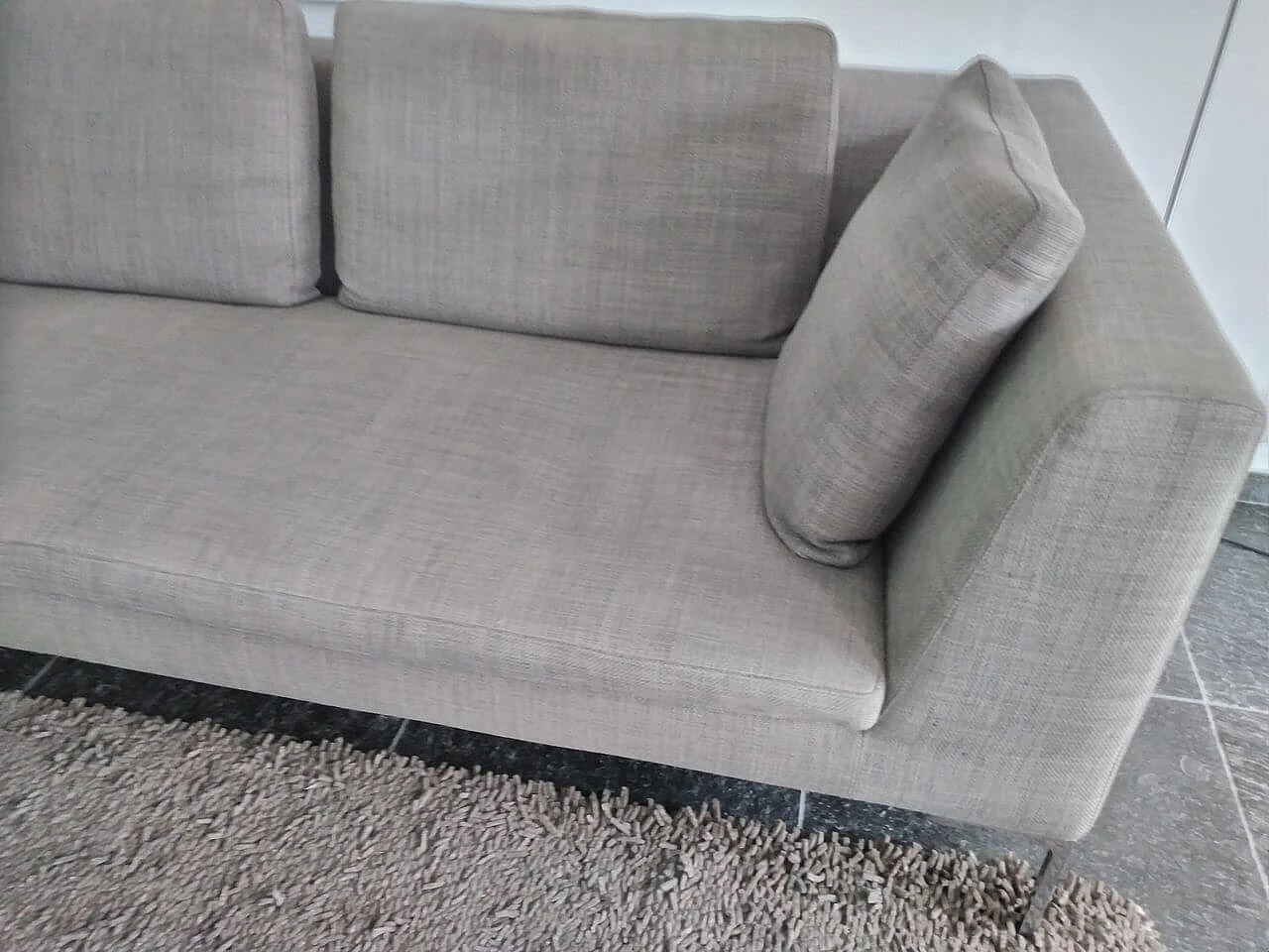 Charles 3P grey fabric sofa by Antonio Citterio for B&B Italia, 2000s 4