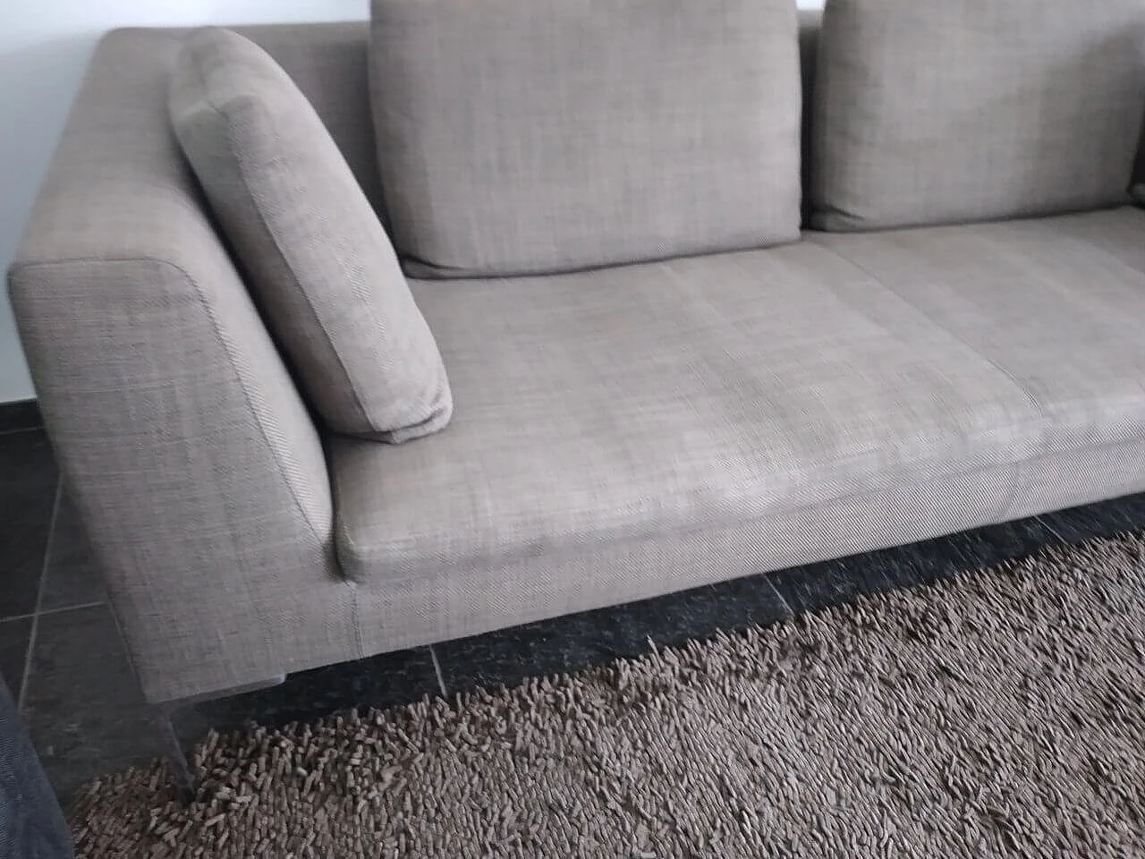 Charles 3P grey fabric sofa by Antonio Citterio for B&B Italia, 2000s 5