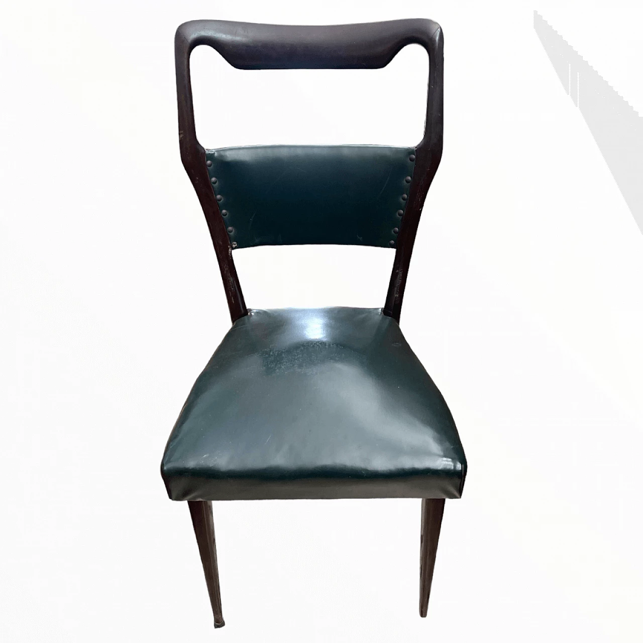 6 Rosewood chairs with leather seat and back by Vittorio Dassi, 1960s 1