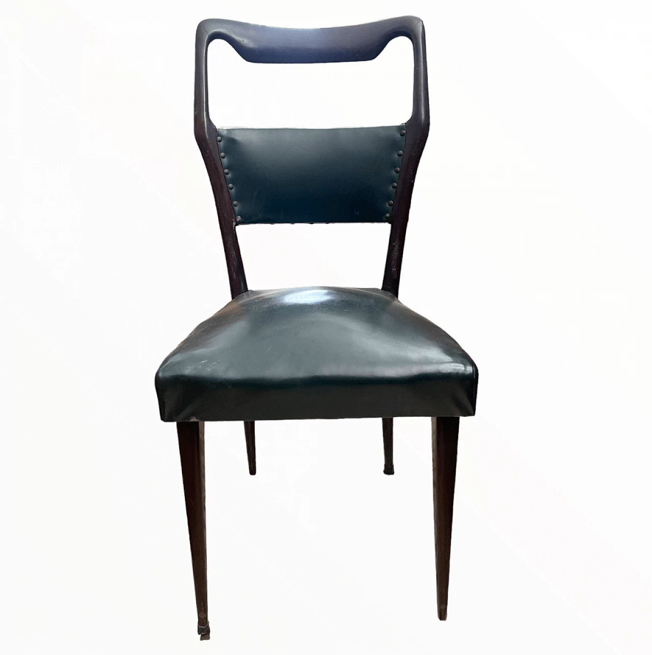6 Rosewood chairs with leather seat and back by Vittorio Dassi, 1960s 2