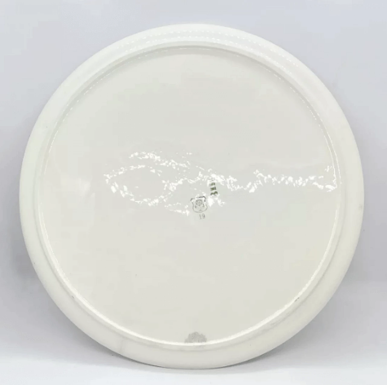 Art Deco round spritzdekor porcelain tray, 1940s 5