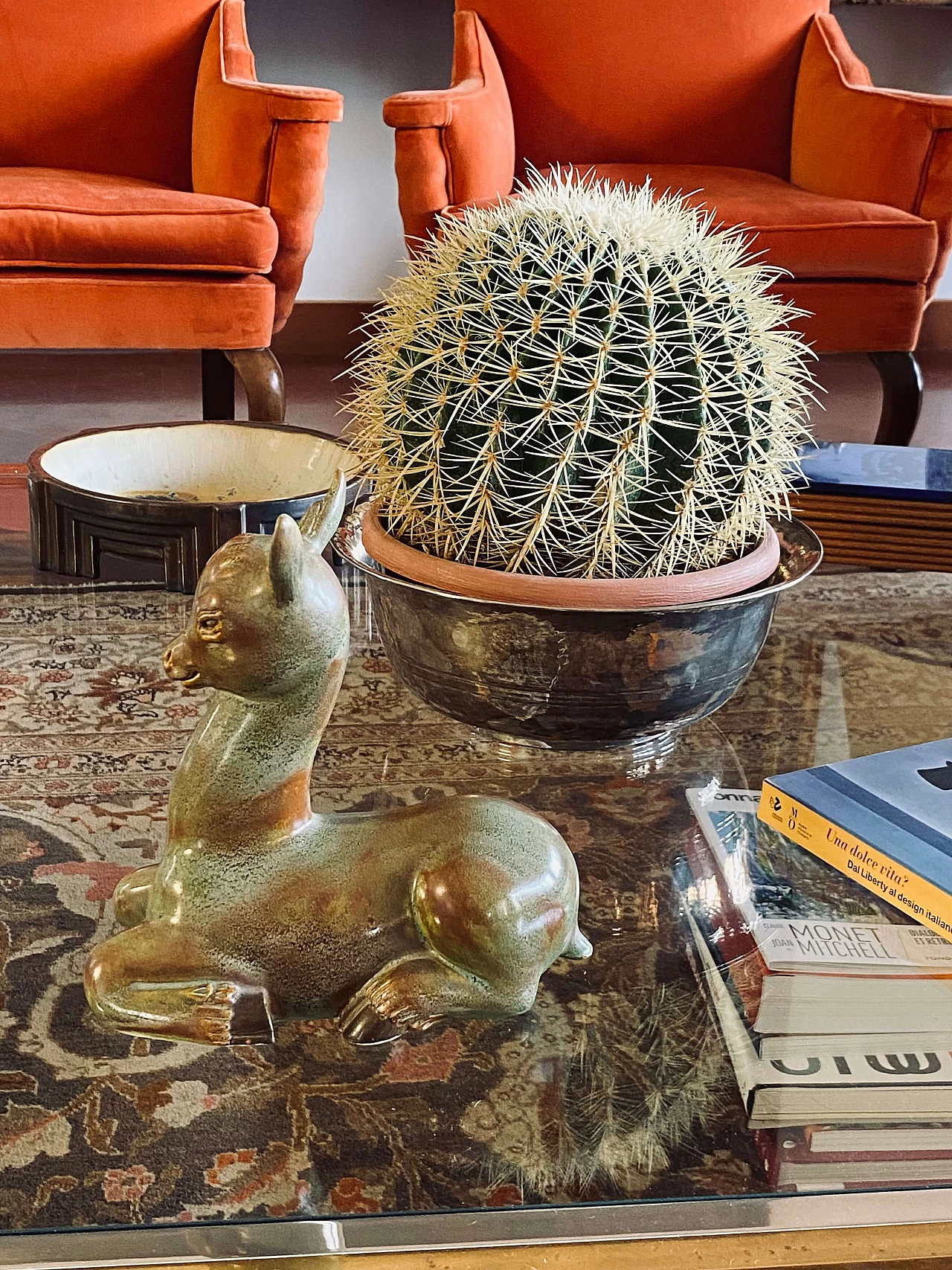 Ceramic crouching deer by Giovanni Gariboldi for Richard Ginori, 1940s 5