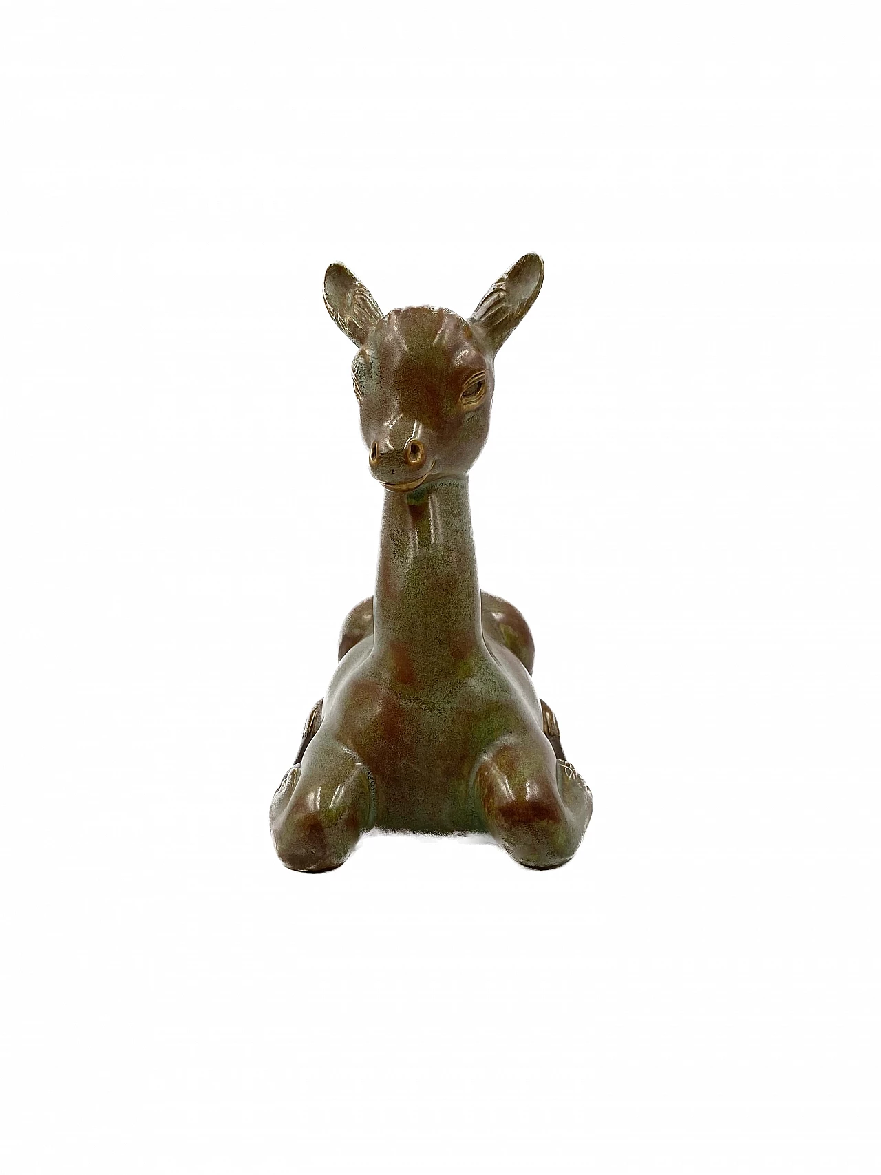 Cervo accovacciato in ceramica di Giovanni Gariboldi per Richard Ginori, anni '40 9