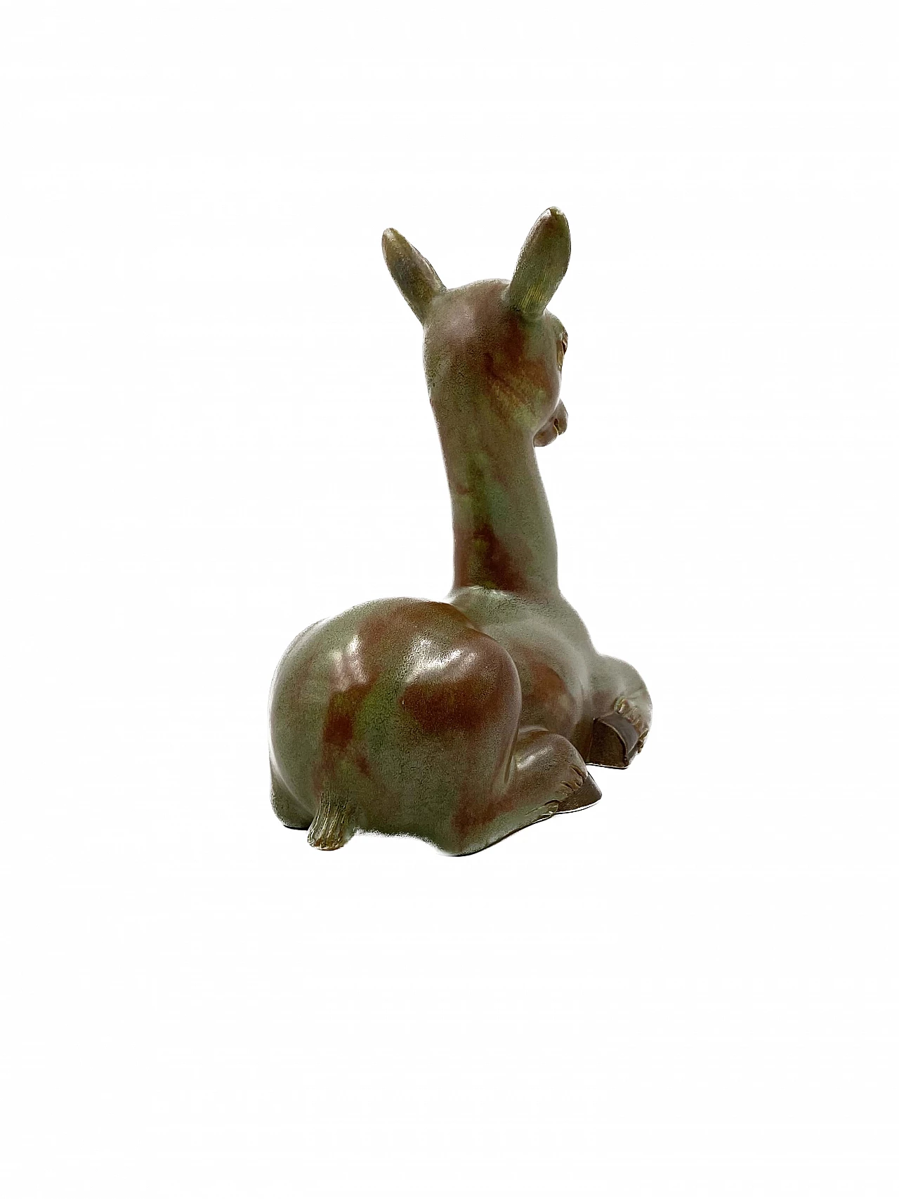 Cervo accovacciato in ceramica di Giovanni Gariboldi per Richard Ginori, anni '40 13