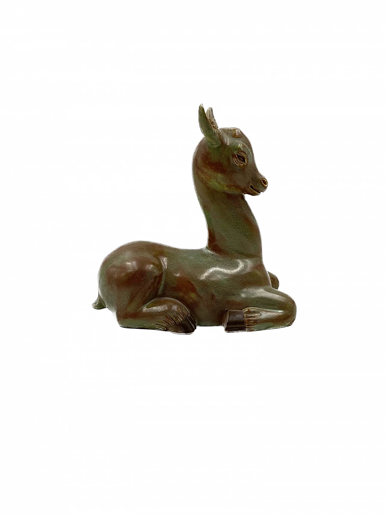 Ceramic crouching deer by Giovanni Gariboldi for Richard Ginori, 1940s 15