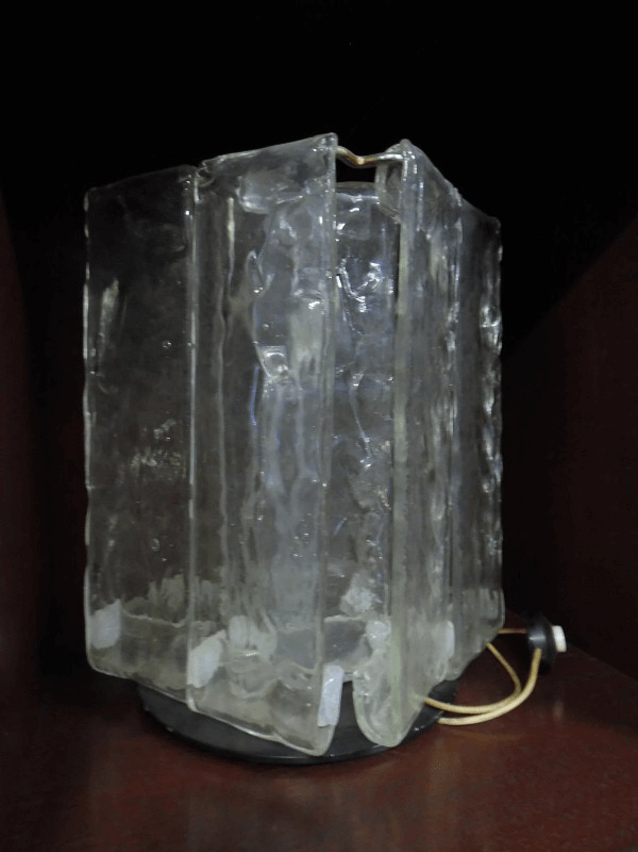 Transparent Murano glass table lamp by Mazzega, 1970s 1