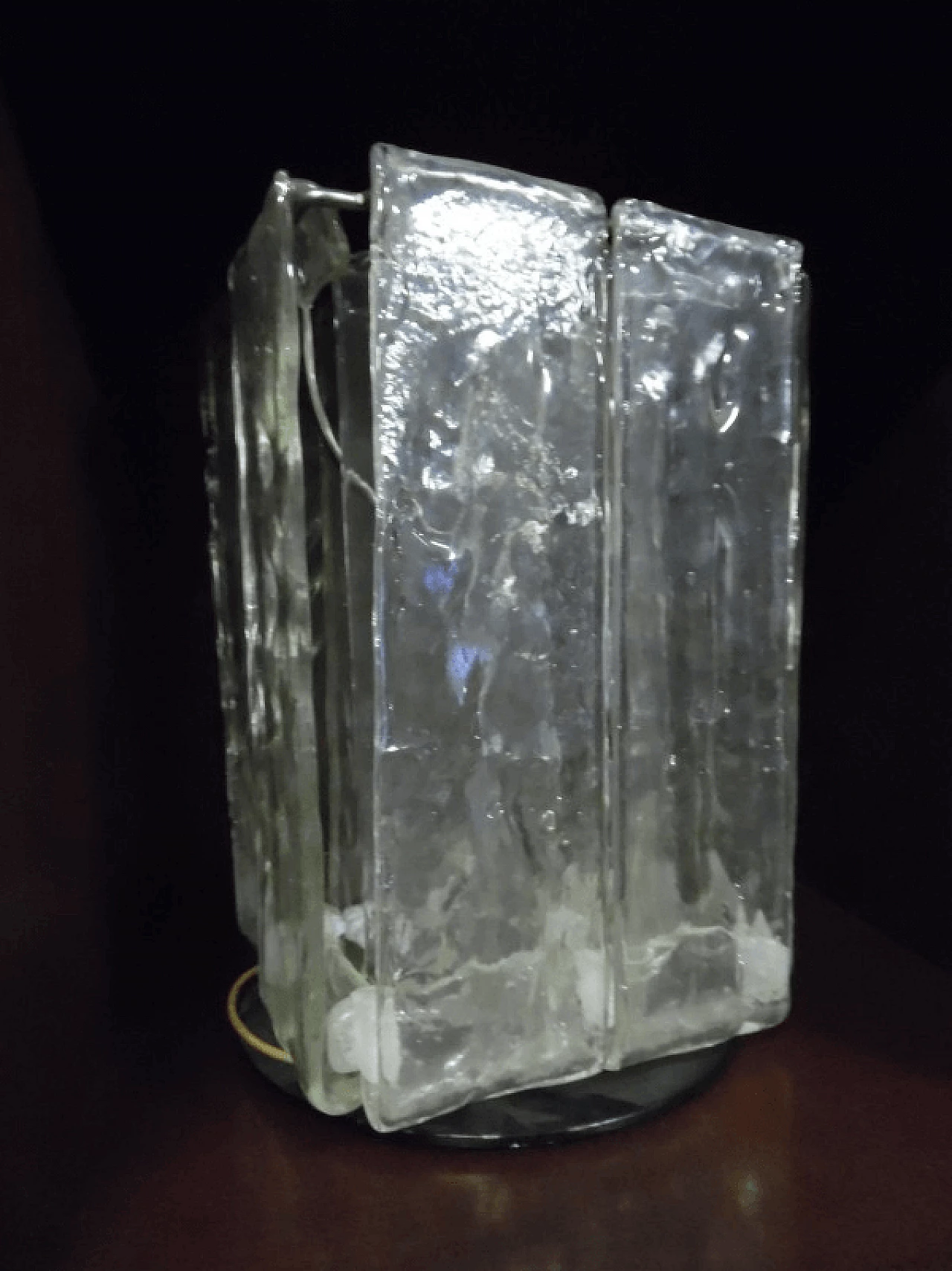 Transparent Murano glass table lamp by Mazzega, 1970s 2