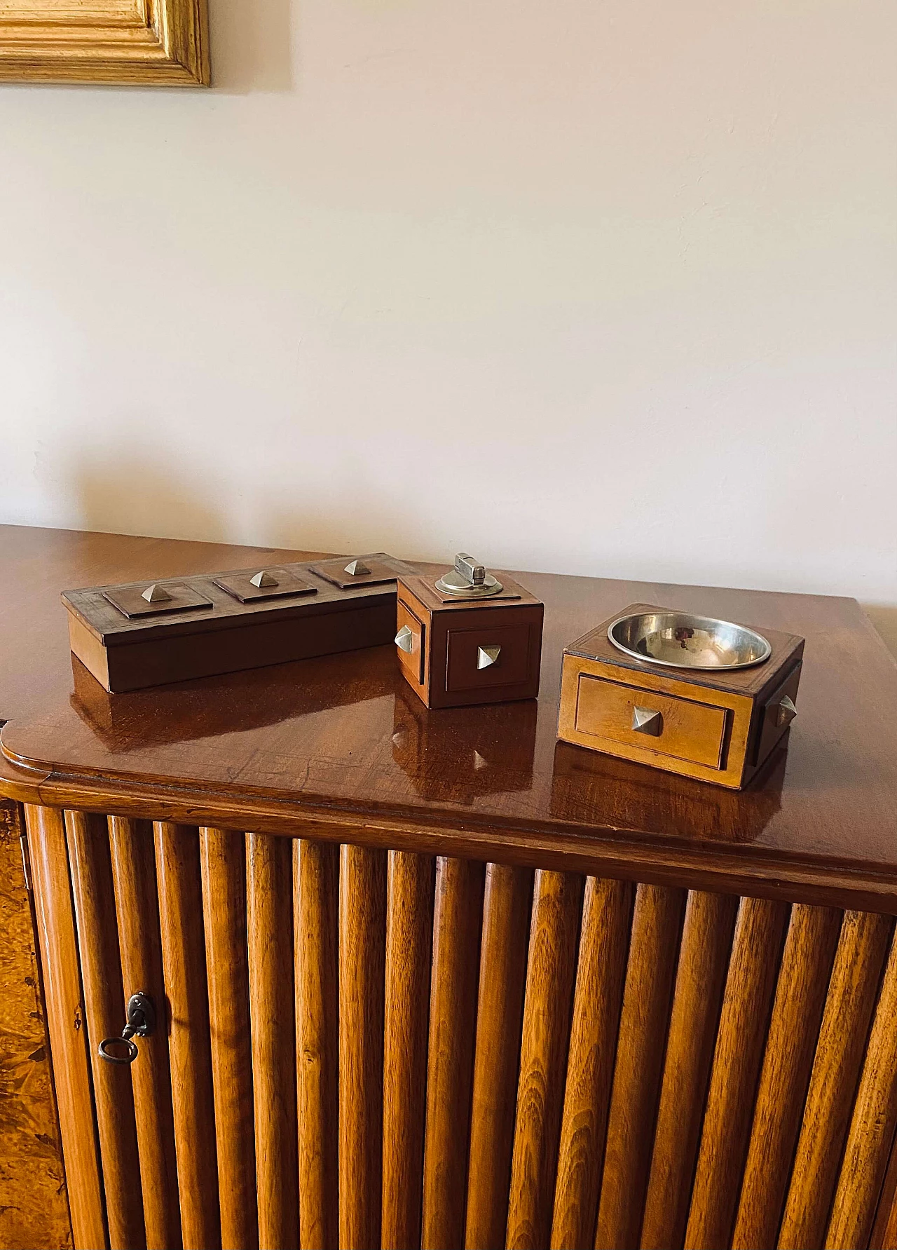 Posacenere In Legno Con Coperchio Antivento, 2 Pezzi Argento E Nero, Per Soggiorno, Ufficio E Bar, Design Nordico