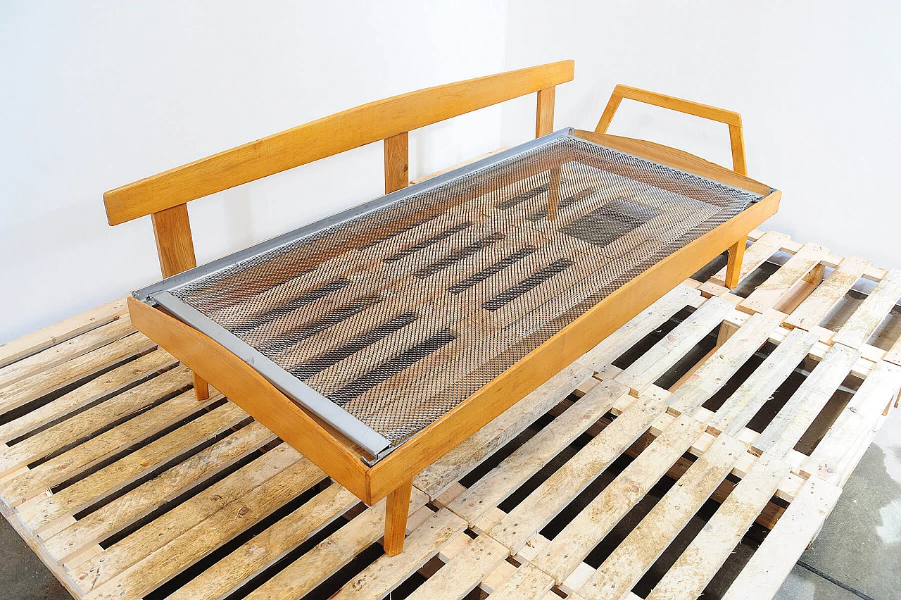 Divano letto cecoslovacco in faggio, anni '60 15