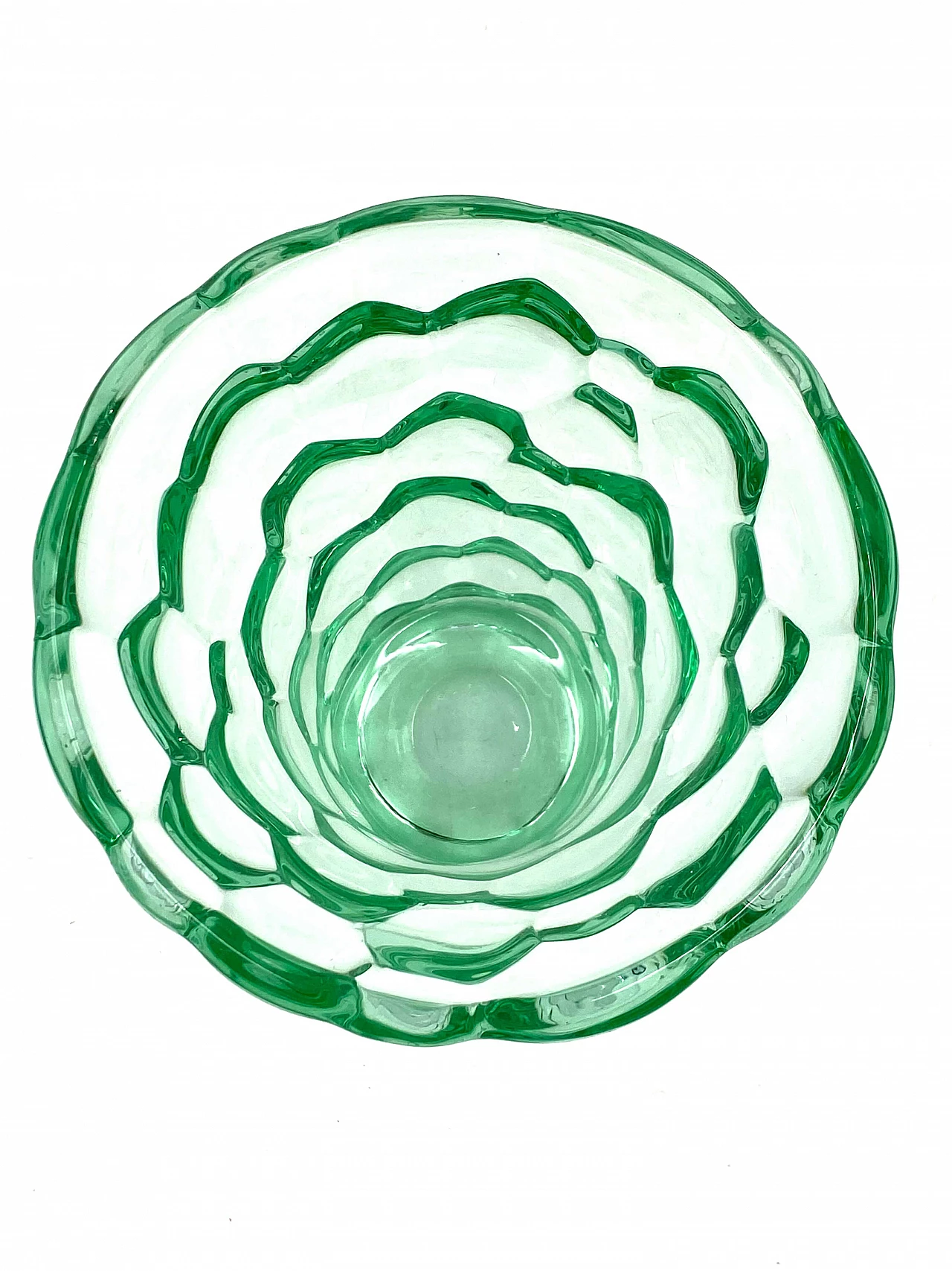 Aqua green glass honeycomb vase by Pierre d'Avesn, 1930s 15