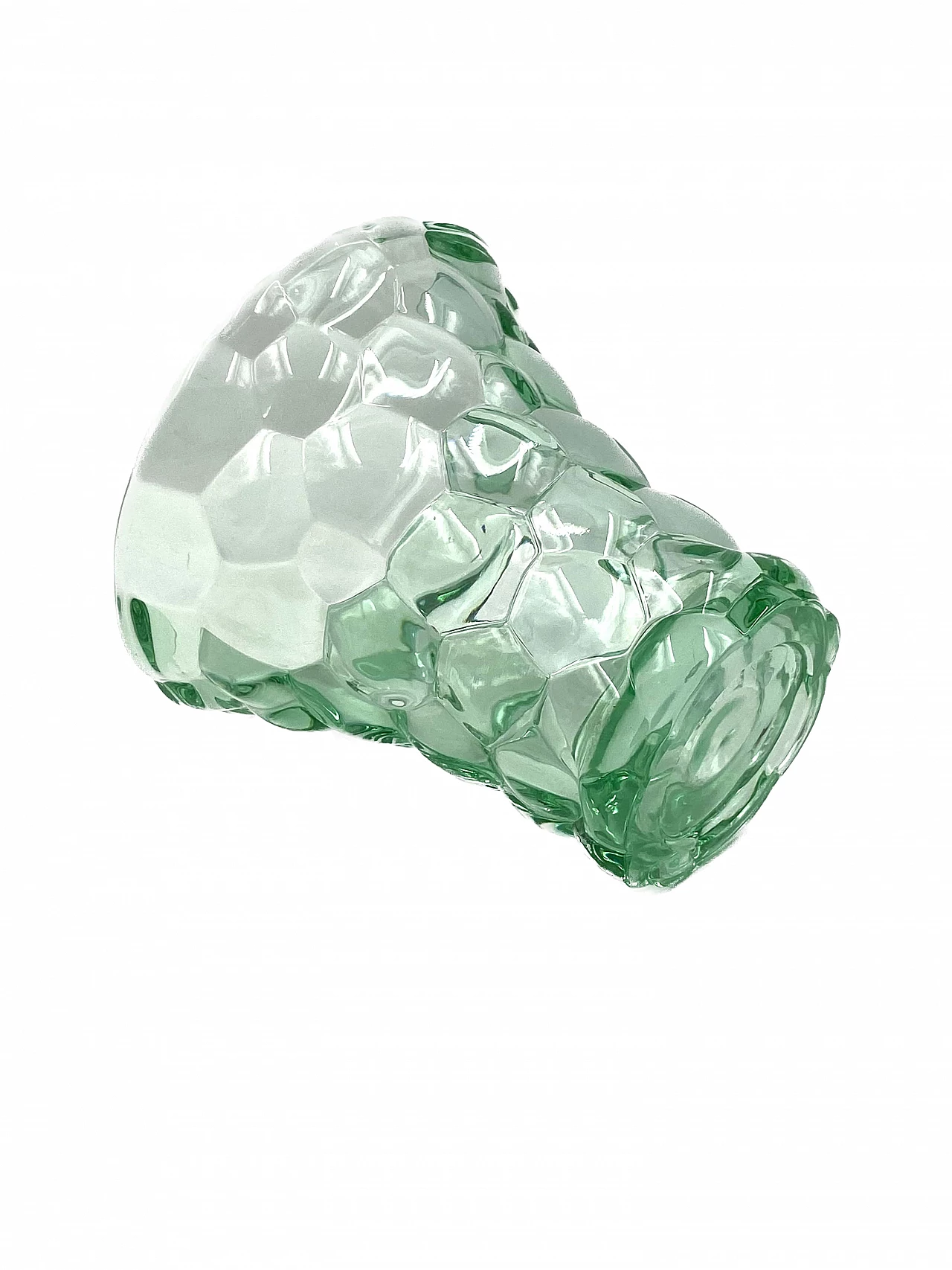 Aqua green glass honeycomb vase by Pierre d'Avesn, 1930s 16