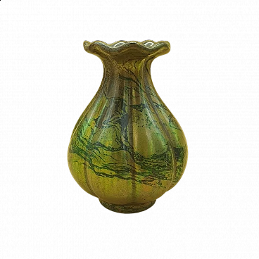Vasetto in porcellana iridescente di Marca Zsolnay Pegs, inizio '900