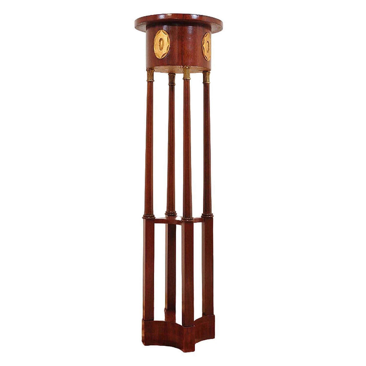 Viennese Secession walnut planter with gilded decoration, 1910s 1