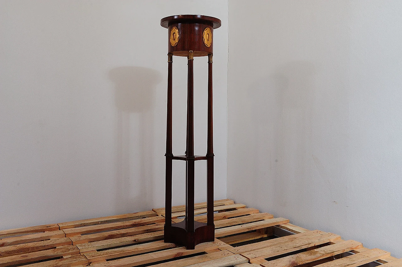 Viennese Secession walnut planter with gilded decoration, 1910s 9