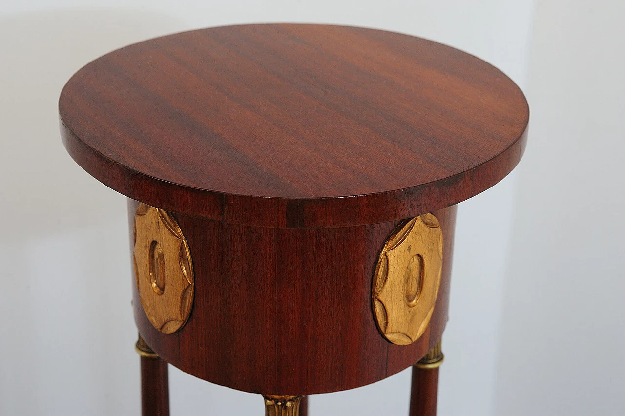 Viennese Secession walnut planter with gilded decoration, 1910s 10