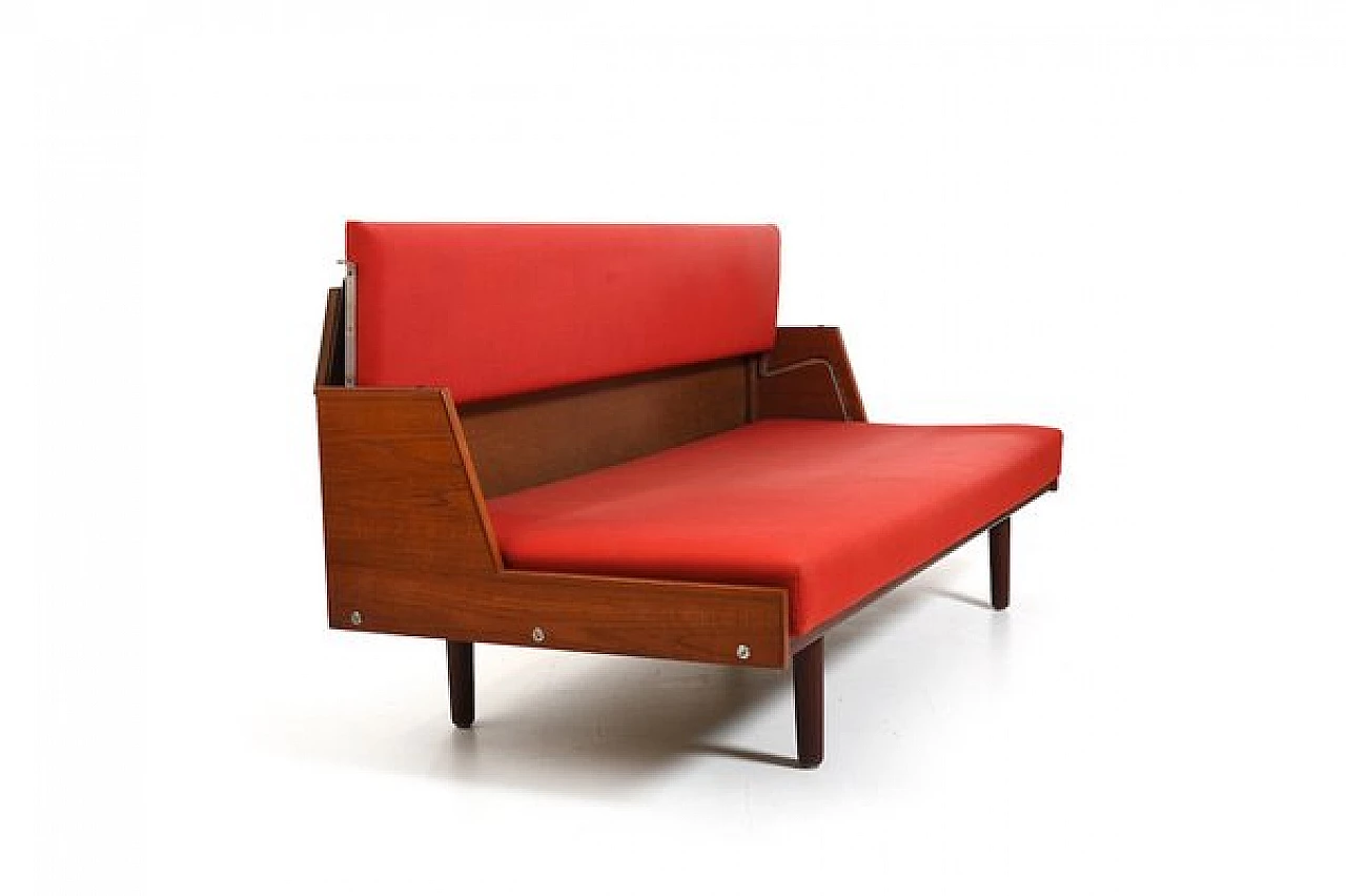 Dormeuse GE-258 in teak di Hans J. Wegner per Getama, anni '60 4