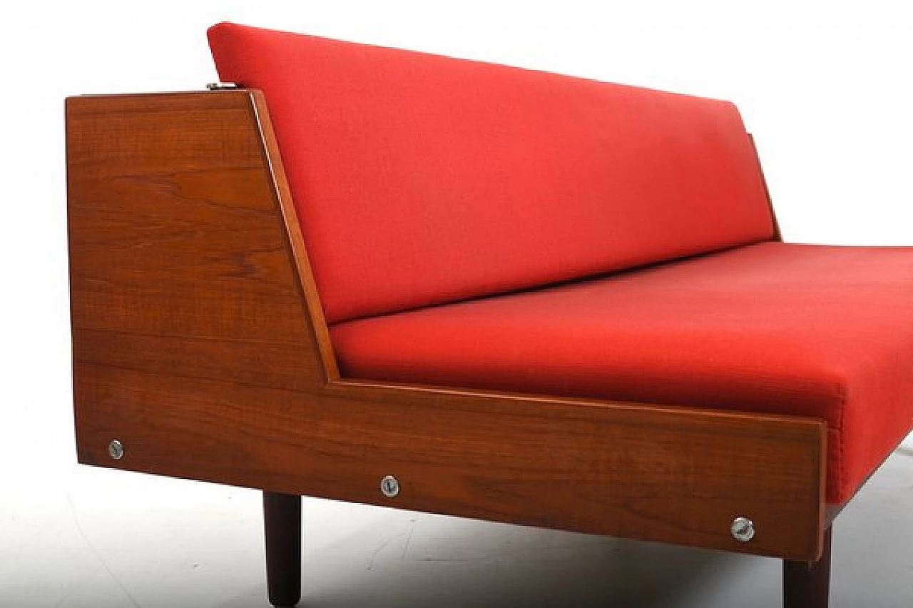 Dormeuse GE-258 in teak di Hans J. Wegner per Getama, anni '60 11