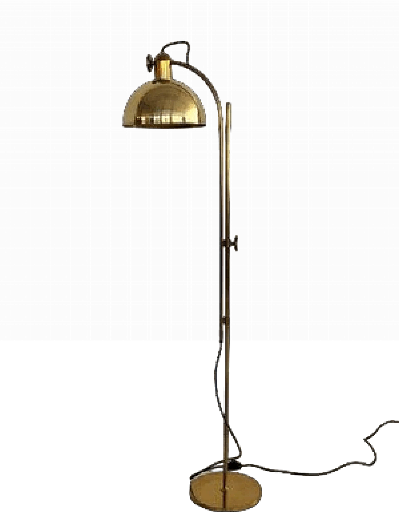 Solid brass adjustable floor lamp by Florian Schulz, 1970s 14
